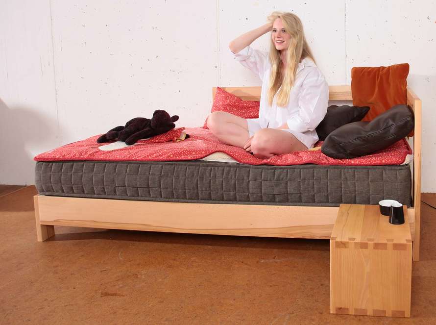 Sofabett in Buche mit Woodspring Bettsystem 